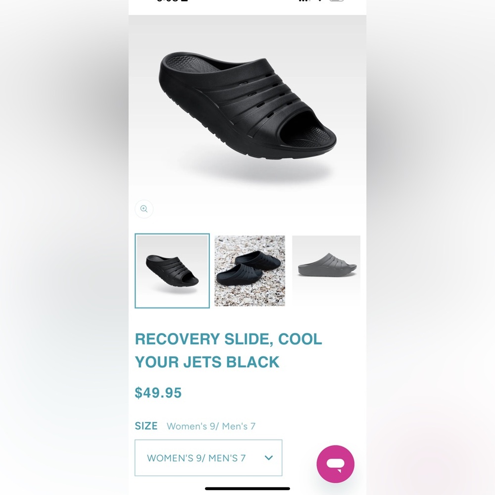 Brandnew Oka unisex super lightweight Black Recovery Slippers W9/M7